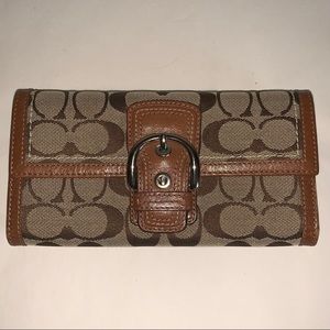 COACH Signature Soho Buckle Trifold Wallet